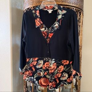 Christopher & Banks Ladies Floral Blouse L